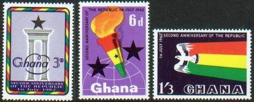 1962 GHA - Republic Anniversary Set (3) MNH